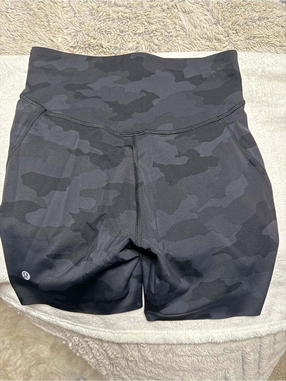 Lemon Black/Grey Camo High-Rise Bike Shorts